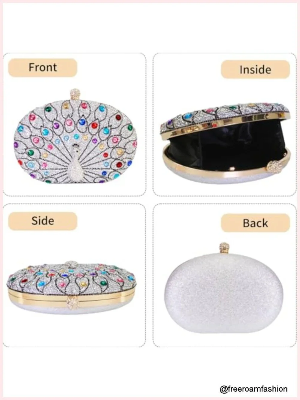 Rhinestone Evening Clutch Crossbody Shoulder Bag Wedding Night Out